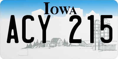 IA license plate ACY215
