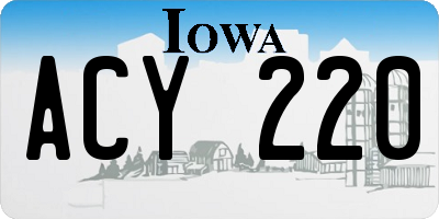IA license plate ACY220