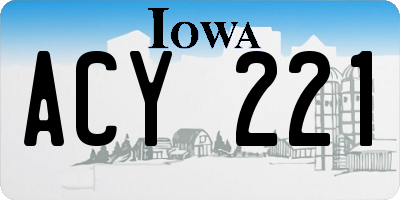 IA license plate ACY221