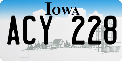 IA license plate ACY228