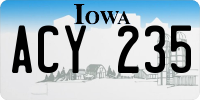 IA license plate ACY235