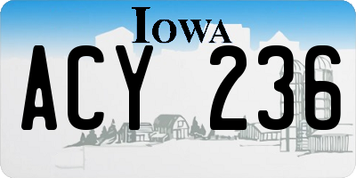 IA license plate ACY236