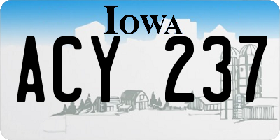 IA license plate ACY237
