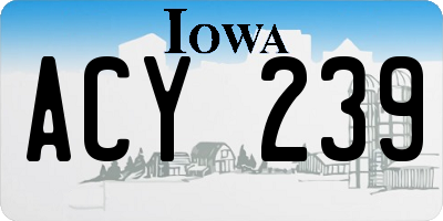 IA license plate ACY239
