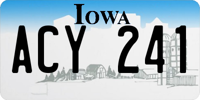 IA license plate ACY241