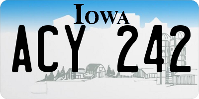 IA license plate ACY242