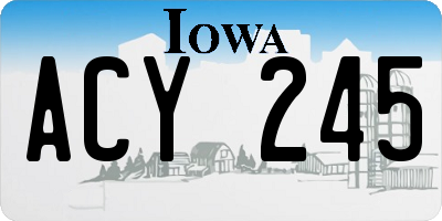 IA license plate ACY245