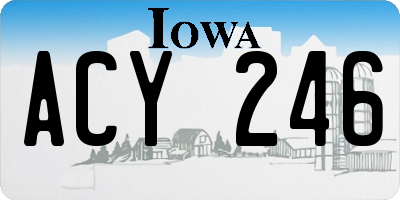 IA license plate ACY246