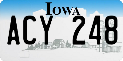 IA license plate ACY248