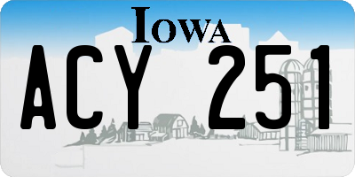 IA license plate ACY251