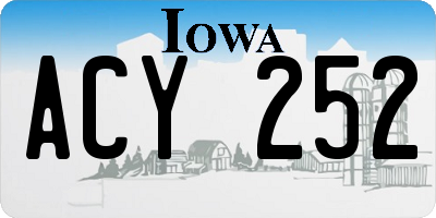 IA license plate ACY252