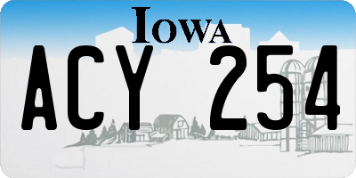 IA license plate ACY254