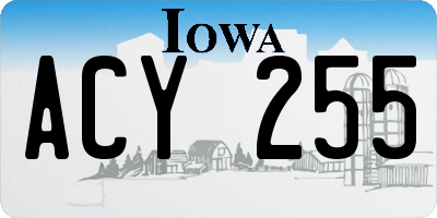 IA license plate ACY255