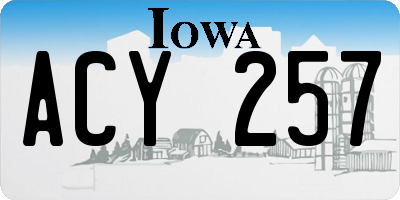 IA license plate ACY257
