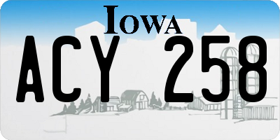 IA license plate ACY258