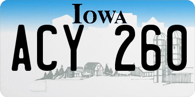 IA license plate ACY260