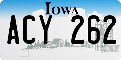 IA license plate ACY262