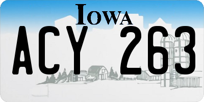 IA license plate ACY263