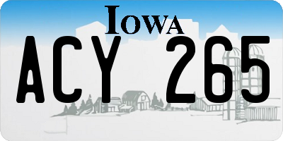 IA license plate ACY265