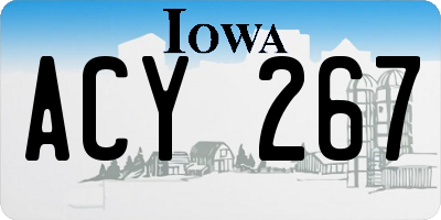 IA license plate ACY267