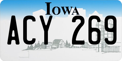 IA license plate ACY269