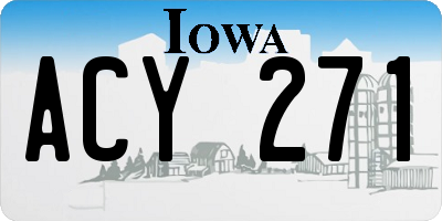 IA license plate ACY271