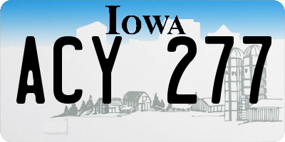 IA license plate ACY277