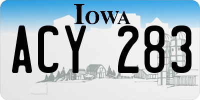 IA license plate ACY283