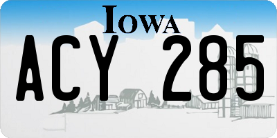 IA license plate ACY285