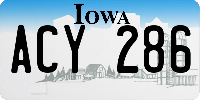 IA license plate ACY286