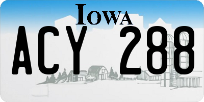 IA license plate ACY288