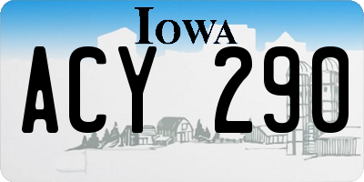 IA license plate ACY290