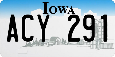 IA license plate ACY291