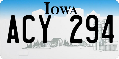 IA license plate ACY294