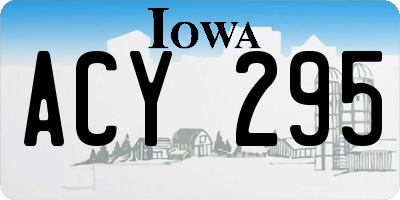 IA license plate ACY295