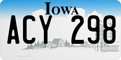 IA license plate ACY298