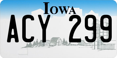 IA license plate ACY299