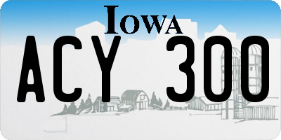 IA license plate ACY300