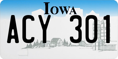 IA license plate ACY301