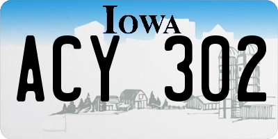 IA license plate ACY302