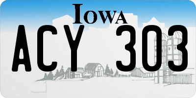 IA license plate ACY303