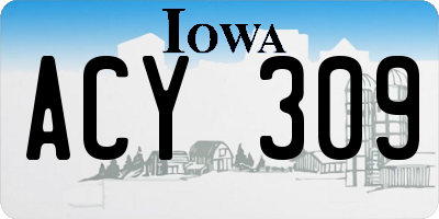 IA license plate ACY309