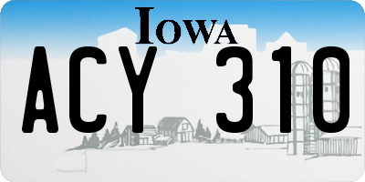 IA license plate ACY310