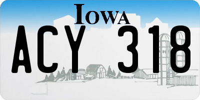 IA license plate ACY318