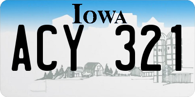 IA license plate ACY321
