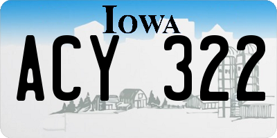 IA license plate ACY322
