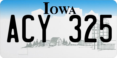 IA license plate ACY325