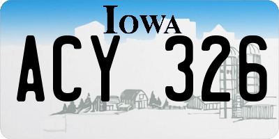 IA license plate ACY326