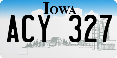 IA license plate ACY327