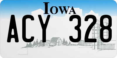 IA license plate ACY328